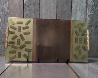 Charcuterie Board, Wine Cork in Epoxy