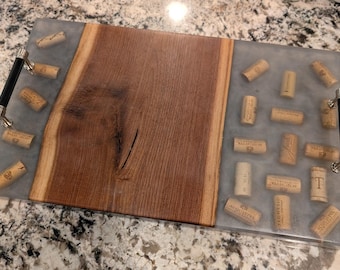Charcuterie Board, Wine Cork in Epoxy