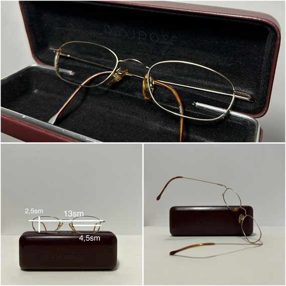 Vintage gold-plated eyeglasses frame Davidoff 199… - image 9