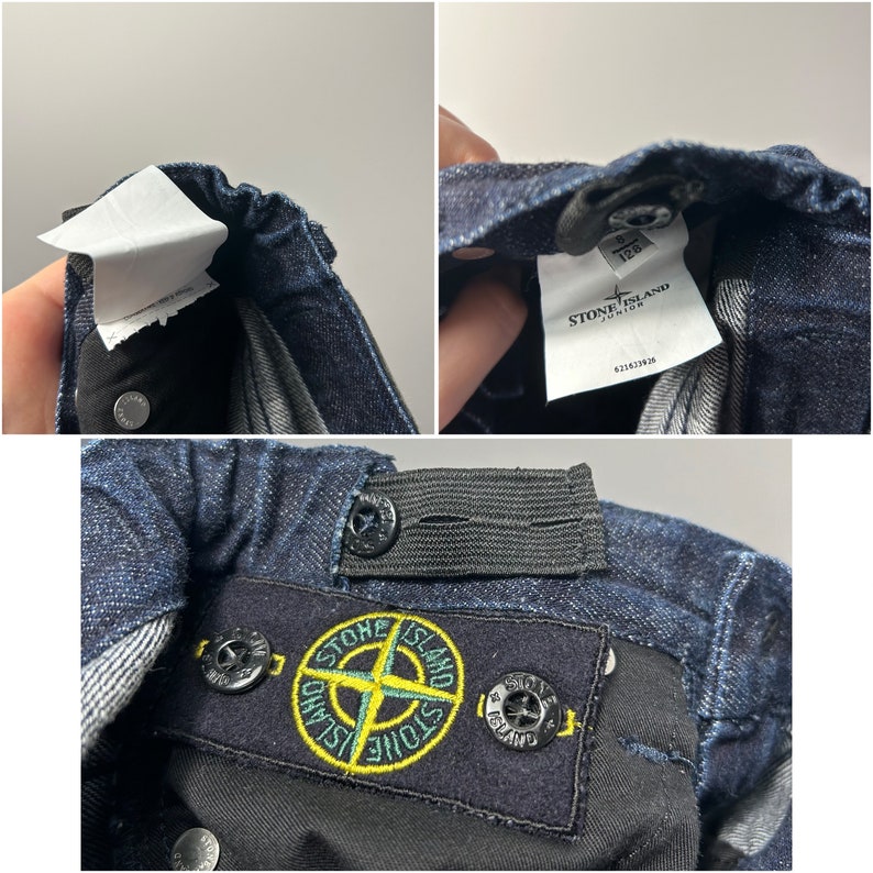 Vintage dark blue, straight leg, junior jeans Stone Island.Original rise, for all seasons, zipper and button fastening,elastic band at waist image 6