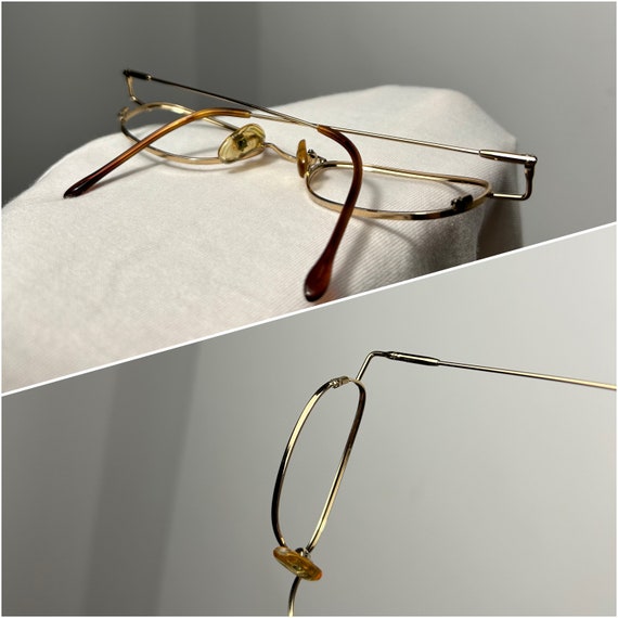 Vintage gold-plated eyeglasses frame Davidoff 199… - image 4