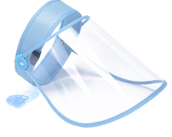 Adjustable Face Shield with Headband Clear Visor.(Blue) 2 PCS Shields