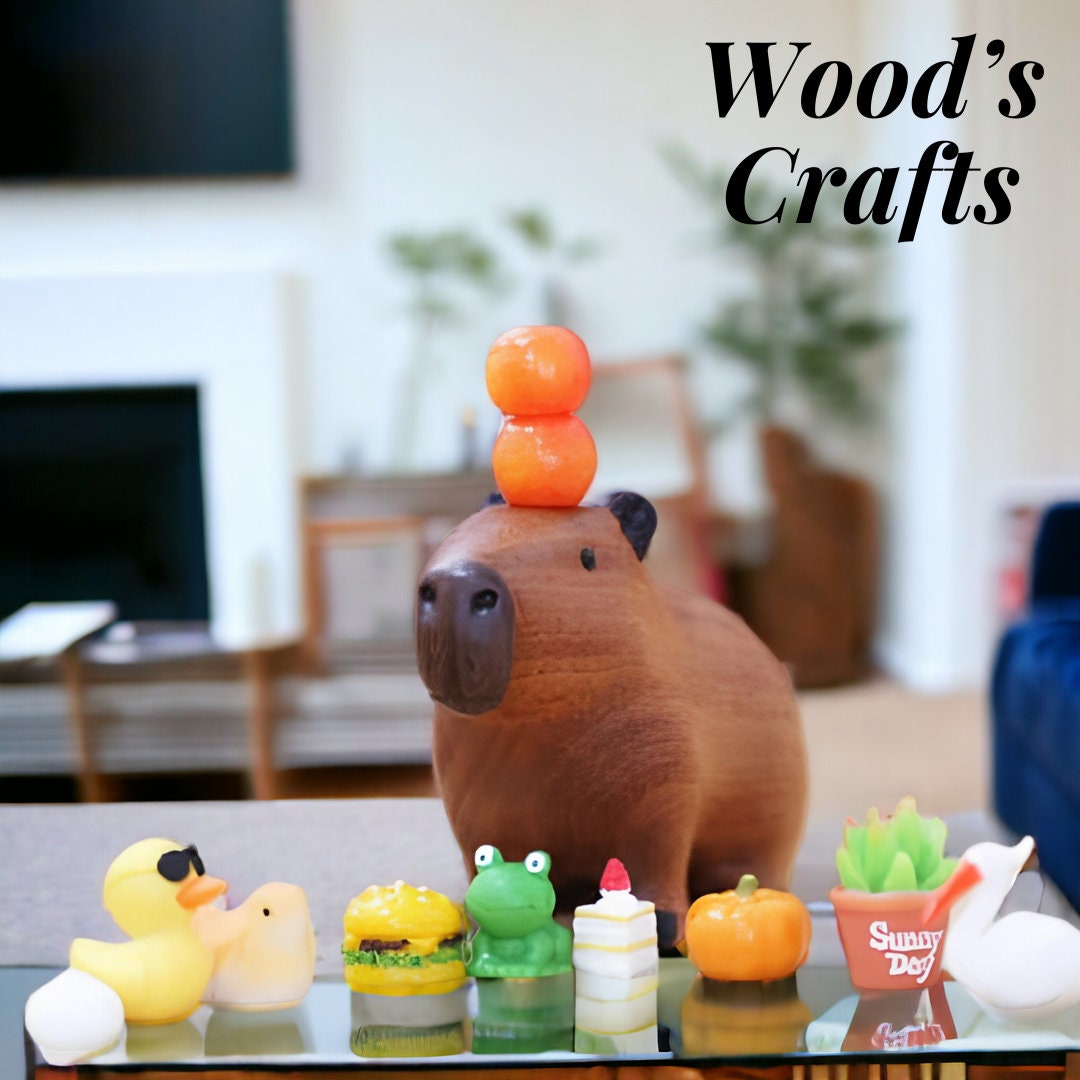 Capybara Gold 3D Gedruckt Miniatur Mini Figur Figur Geschenk Schreibtisch  Niedlich Meme Tier Sammlung Dekoration Nagetier Zoo - .de