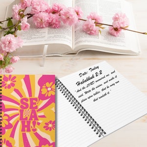 Retro Spiral Notebook Bible Study Notebook Selah Gifts For Christians Journal Ruled Line Paper Notebook Faith Gift 118 Pages Journal  6x8