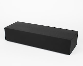 Matowa czarna podstawa z płyty MDF do miniatur i dekoracji – Panoramiczny stojak drewniany 5x15cm - Wysokość 3cm