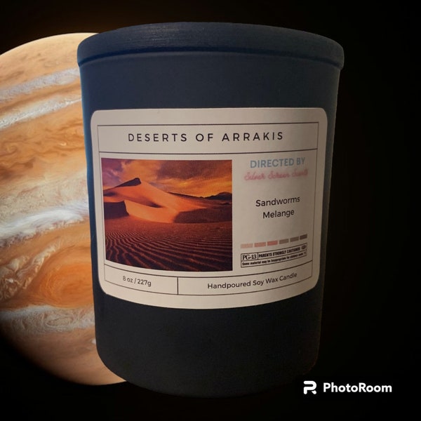 Melange & Sandworm Scented Candle | 100% Soy Wax | Deserts of Arrakis | Dune | Movie Lover | eco friendly
