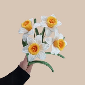 Schema uncinetto Narciso, Schema narciso, Fiore festa della mamma, Schema fiore uncinetto, PDF, No Sew, Inglese