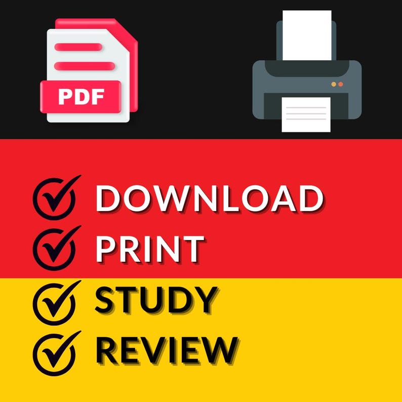 Printable German Grammar Cheat Sheet A1 | Instant Download PDF ...