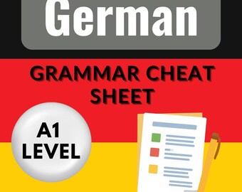 Cheatsheet Duitse A1 grammatica: studiegids voor beginners Afdrukbaar e-boek voor het leren van talen