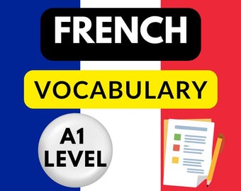 Frans vocabulaireboek A1 beginners - 300 woorden werkwoorden bijvoeglijke naamwoorden Digitale download leermateriaal pdf