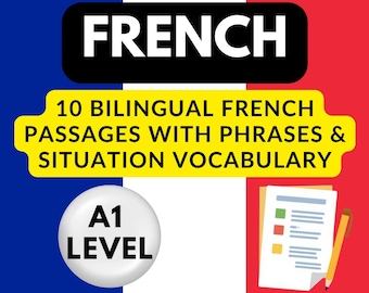 Tweetalige passages Frans voor beginners voor parallelle A1-vertaling met woordenschat | Leergids met zinnen