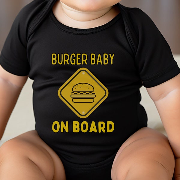 Burger Baby an Bord Shirt, Burger-Baby-Shirt, Burger-Liebhaber-Geschenk, Baby-Dusche-Geschenk, Foodie Baby-Shirt, Burger-Baby-Body, Baby-Geschenk