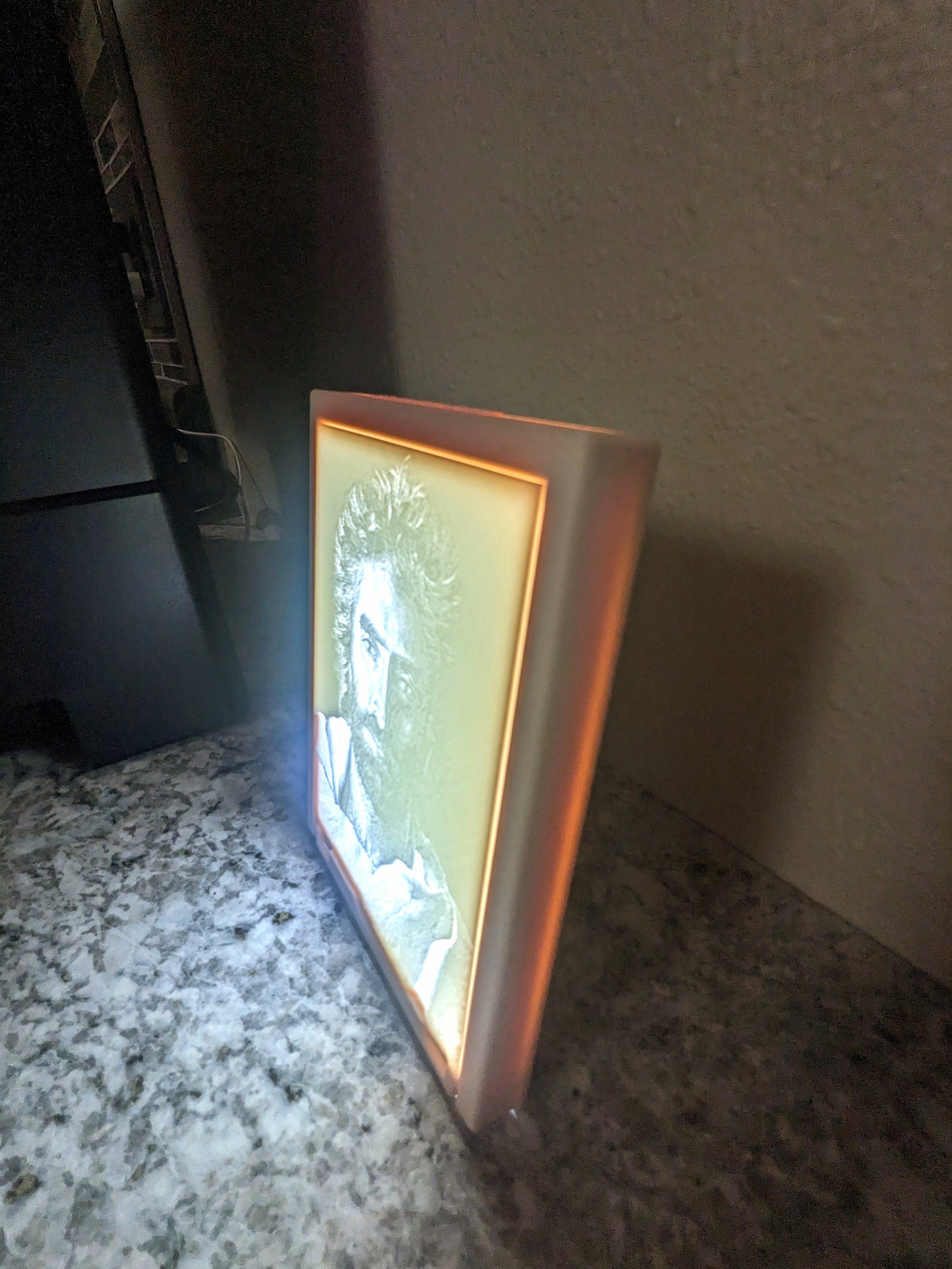 Prince of Peace Lithophane With LED Backlight and Frame Jesus