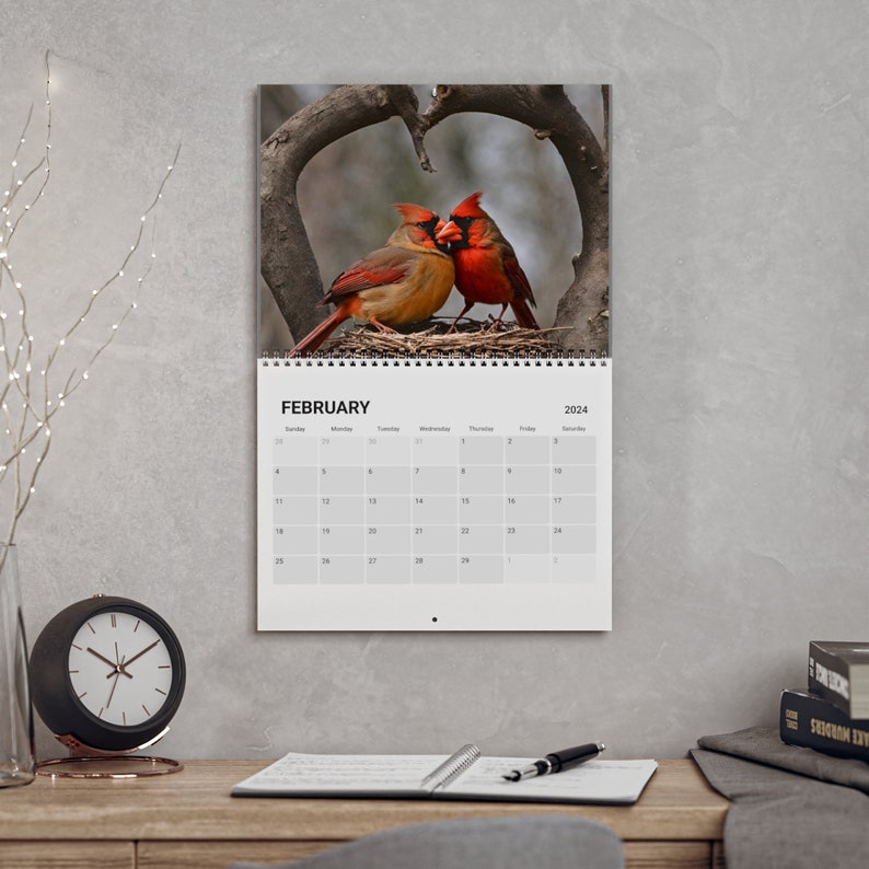Calendar 2024, Cardinal 2024 Calendar, Monthly Cardinal Calendar, 12