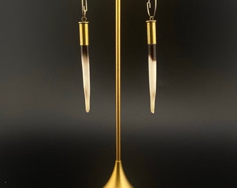 Porcupine Quill Earrings with Bullet Casings, Yellowstone / Dutton Ranch Inspired