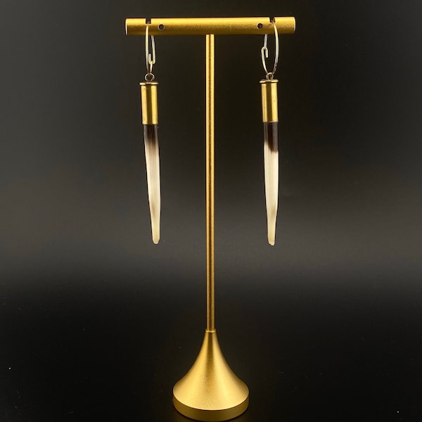 Porcupine Quill Earrings with Bullet Casings, Yellowstone / Dutton Ranch Inspired