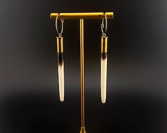 Porcupine Quill Earrings with Bullet Casings. Yellowstone / Dutton Ranch Inspired