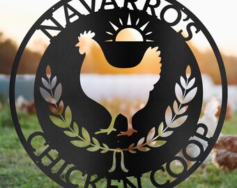 Custom Metal Chicken Coop Sign, Personalized Farmhouse Decor