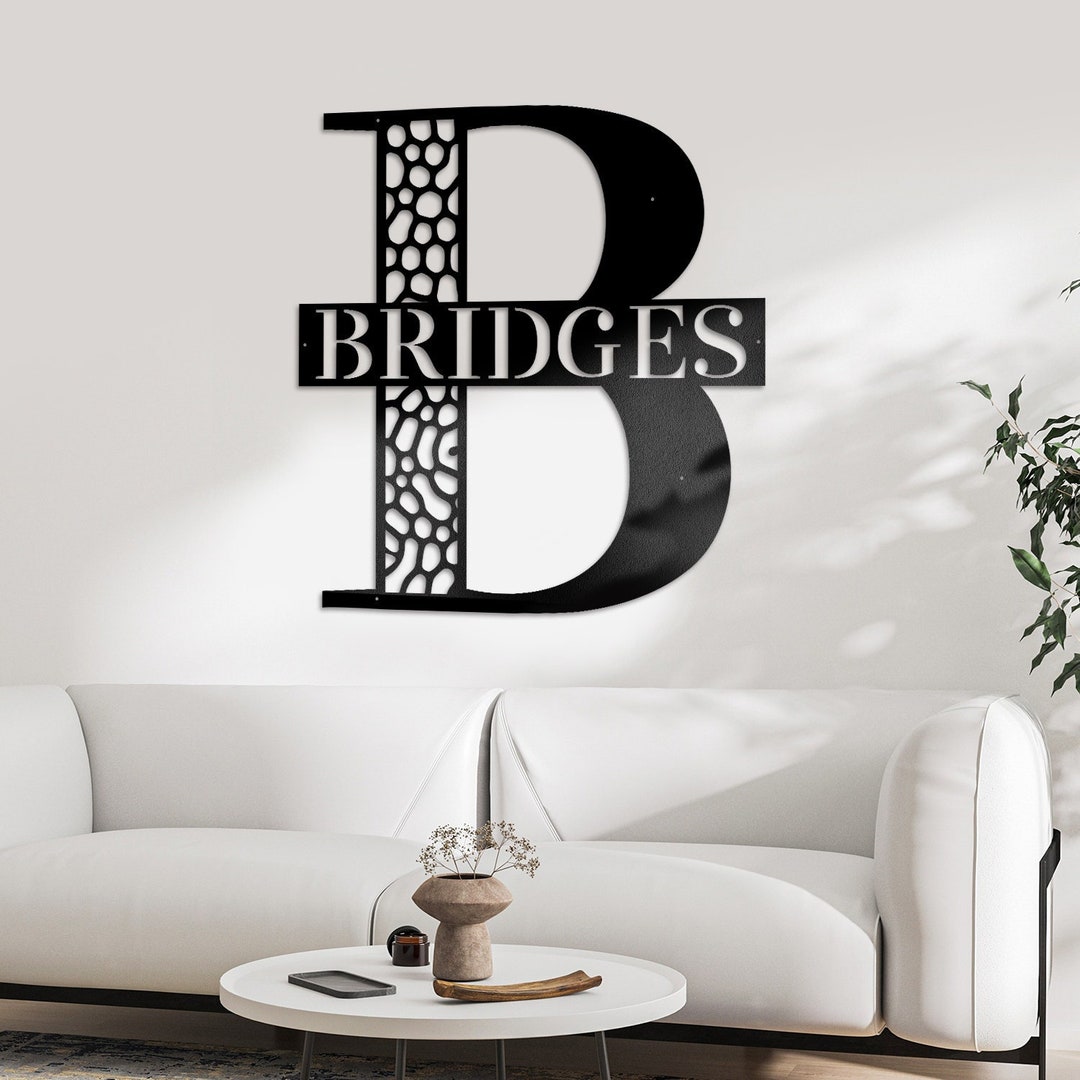 Personalized Metal Family Name Sign: Powder Coated Steel Monogram - Etsy
