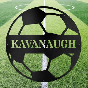 Personalized Soccer Ball Name Sign, Metal Wall Art, Soccer Name Sign, Sports Name Sign, Gift For Soccer Players, Metal Sports Wall Art