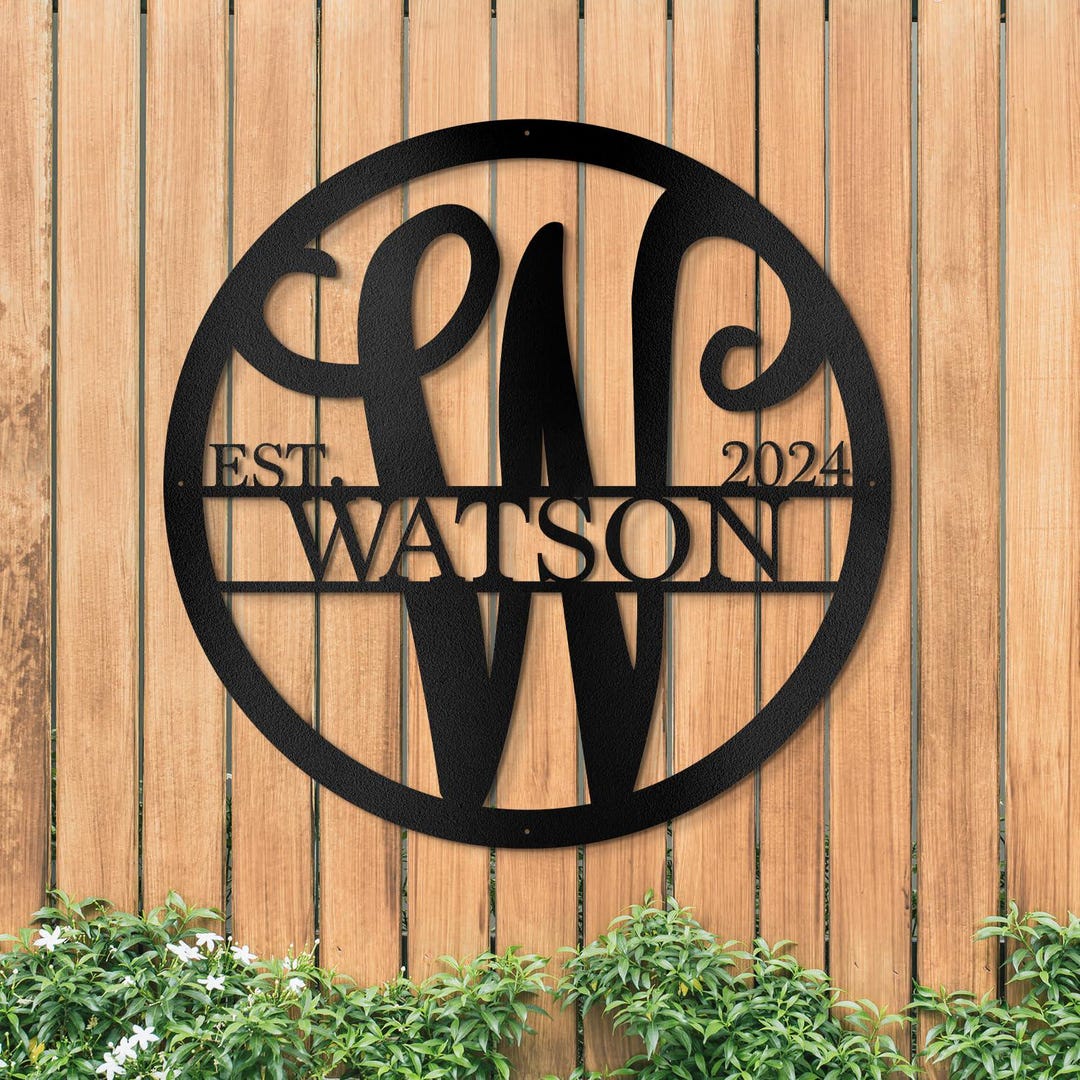 Personalized Metal Family Name Sign: Monogram Wall Decor - Etsy