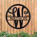 Personalized Metal Family Name Sign: Monogram Wall Decor