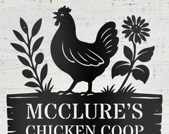 Personalized Chicken Coop Sign: Custom Metal Farm Art