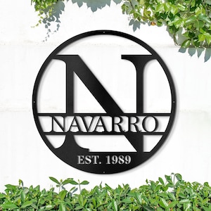 Custom Metal Last Name Sign, Personalized Wedding Gift