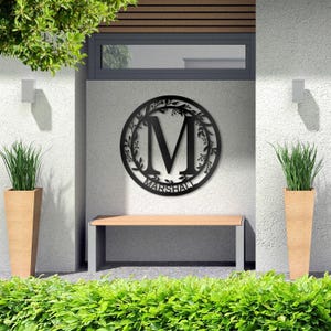 Personalized Metal Last Name Sign: Monogram Wall Decor - Etsy