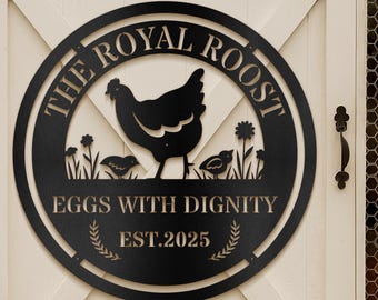 Custom Metal Chicken Coop Sign: Personalized Farmhouse Decor