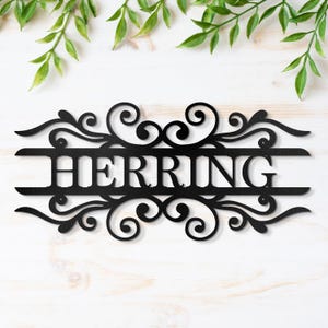 Personalized Family Name Metal Sign, Housewarming Gift