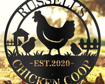 Custom Metal Chicken Coop Sign: Personalized Farm Art
