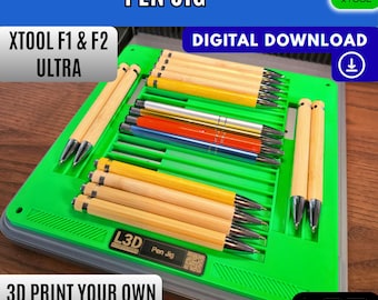 xTool F1/F2 Ultra Pen Jig STL File: Bamboo/Metal Pen Engraving (Digital Download)