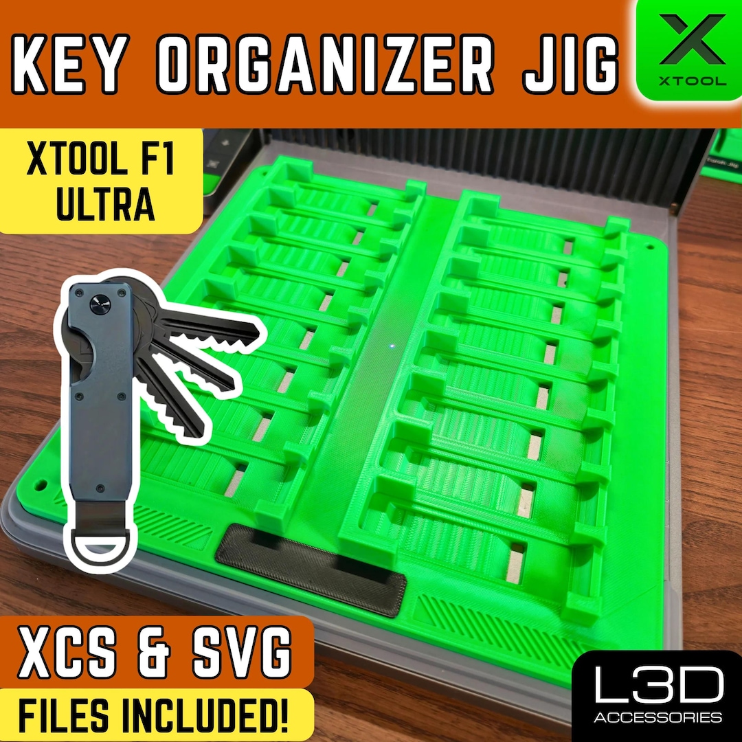 XTool F1/F2 Ultra Key Organizer Gabarit – Gravure laser, support EDC ...