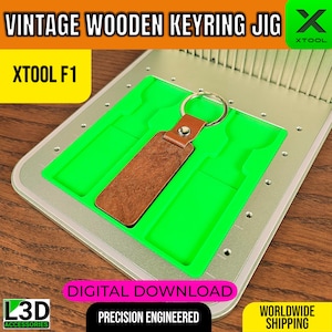 Digital Download - Wooden Keyring Jig File for xTool F1 Laser Engraver | Precise Keyring Engraving Tool