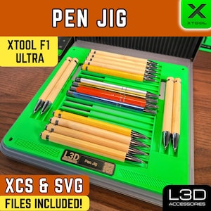 xTool F1/F2 Ultra Pen Engraving Jig: Bamboo & Metal Pens