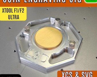 Coin Engraving Jig: Precision Aluminum Fixture for xTool F1/F2 Ultra