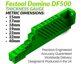 Festool Domino DF500 Metric Thickness Gauge: Veneer Sizes