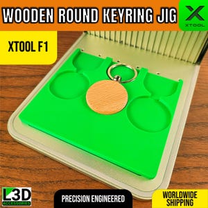 Precision Jig for Engraving Round Wooden Keychains – Compatible with xTool F1 (Fits 40mm x 7mm Keychain Blanks)