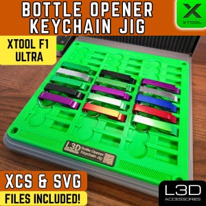 xTool F1/F2 Ultra Bottle Opener Jig: 30-Slot Aluminum Keychain Engraving