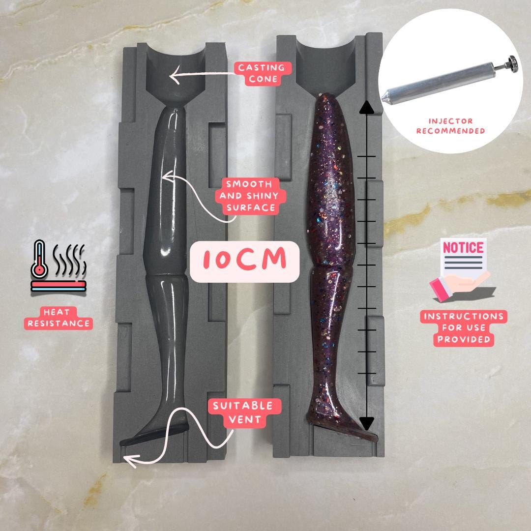 Moule leurre souple Shad 10 et 12,5 cm - Poisson panier