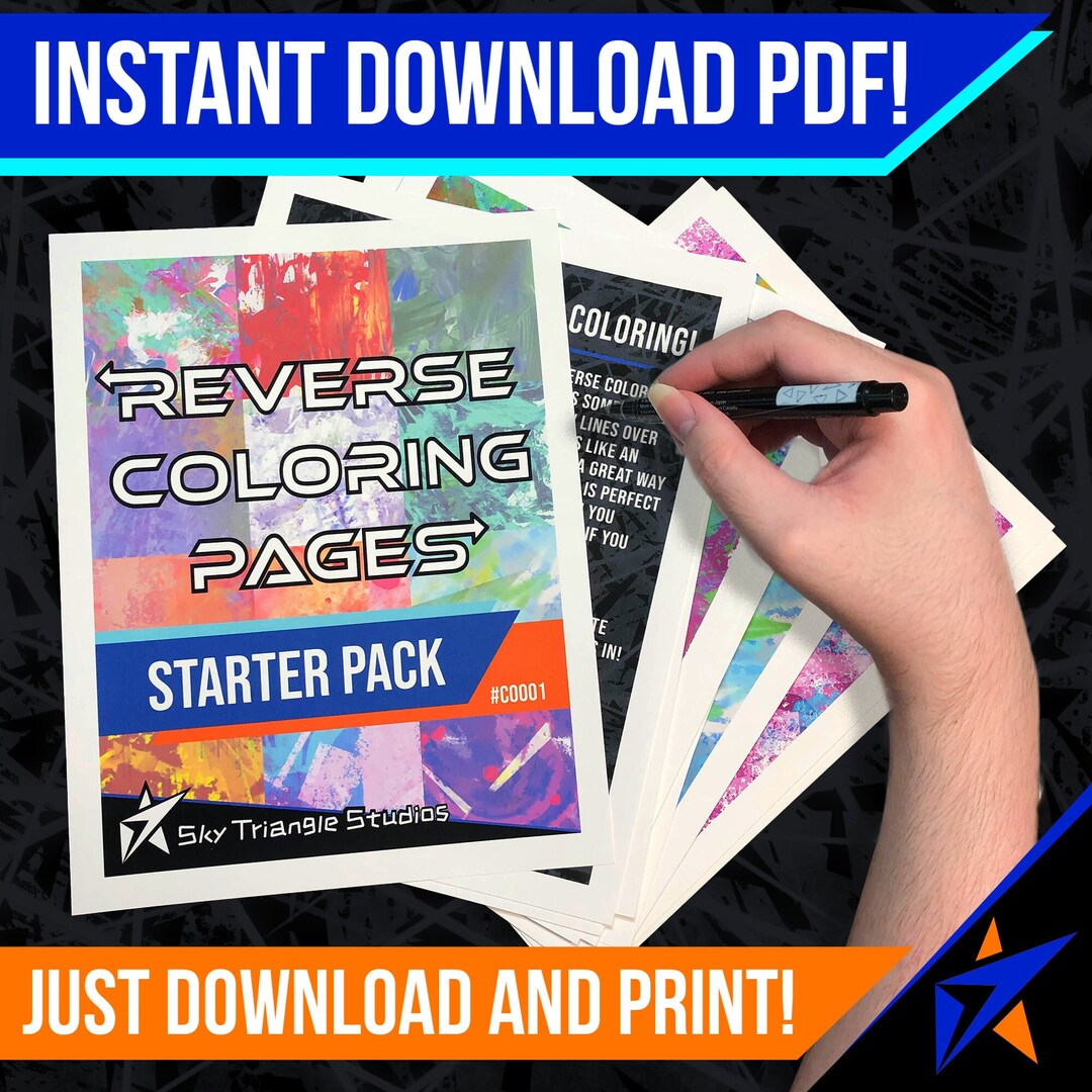 Printable Backwards Coloring Book Starter Pack Reverse Coloring, You Draw the Lines &amp; Make Art ...