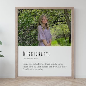 8x10 Custom Missionary Definition Digital File - Missionary Noun Sign -Missionary Printable - Mission Farewell Decor -Digital Download Print