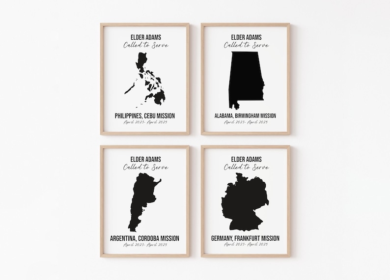 Custom Missionary Display Art Called to Serve Mission 11x14 Digital