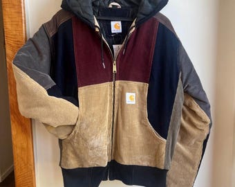 Sudadera con capucha Carhartt Reworked Velvet Patched, talla M/L