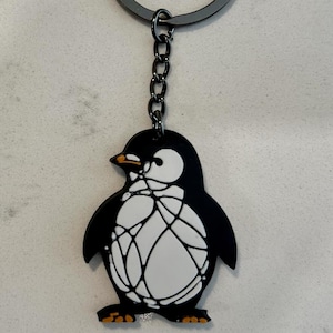 Cute Penguin Keychain | 3D Printed Cartoon Penguin Figurine | Adorable Gift | Unique Penguin Keyring