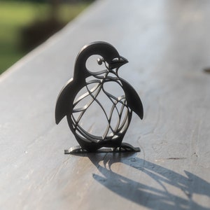 Penguin Sculpture | 3D Printed Line Art Decor | Modern Tabletop Ornament | Penguin Figurine for Home or Office