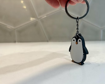 3D-tryckt pingvinnyckelring | Söt tecknad figur
