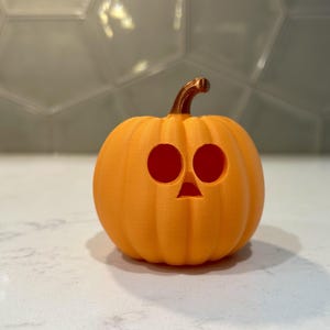 3D Printed Pumpkin Lantern – Unique Halloween or Fall Decor, Tea Light Candle Holder, Desk or Shelf Decoration
