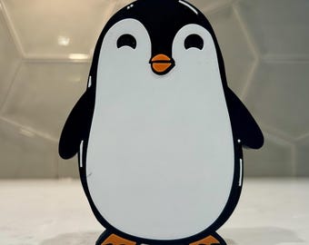 Statuetta di pinguino stampata in 3D / Decorazione da scrivania in stile cartone animato